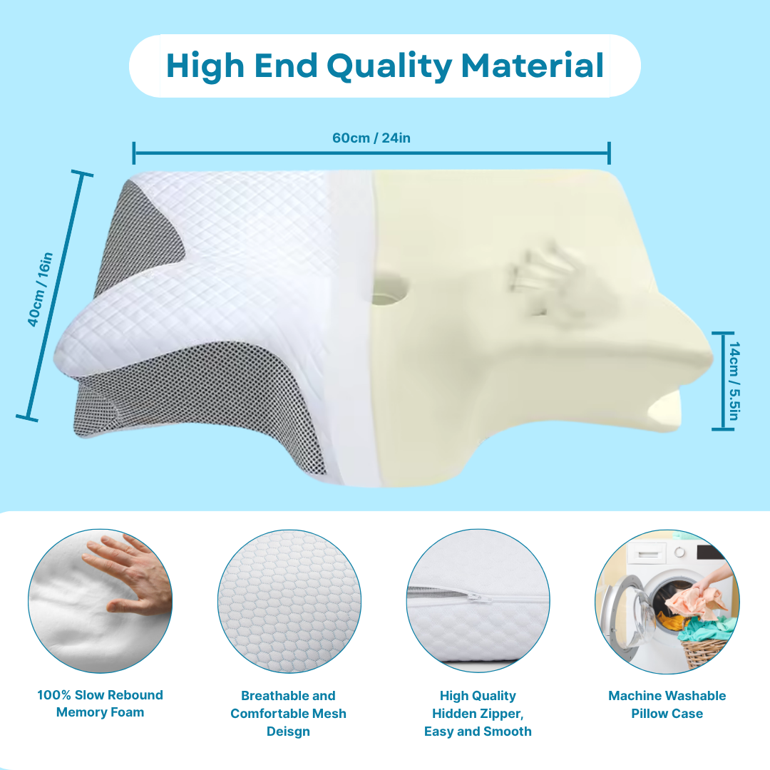 BUTTERFLY MEMORY FOAM NECK SUPPORT PILLOW